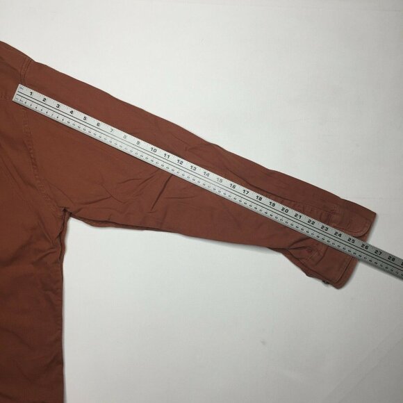 Charter Club Room Mens Button Up Long Sleeved Shirt Tomato Red Size XL - Picture 11 of 12
